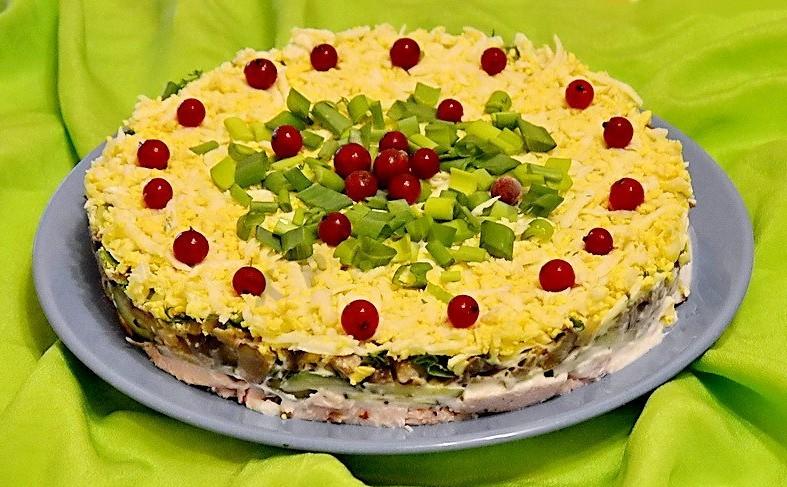 Салаты слоями рецепты с копченой курицей